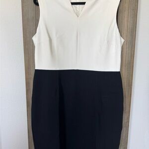 Talbots Cream Sheath Dress Sleeveless V-Neck Work